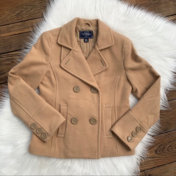 American Eagle Outfitters Jackets & Blazers - American Eagle Outfitters Tan Short Pea Coat M